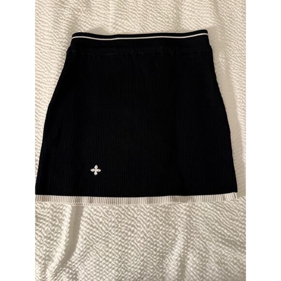 smfk Dresses & Skirts - Smfk Black White Logo Knit Mini Skirt M